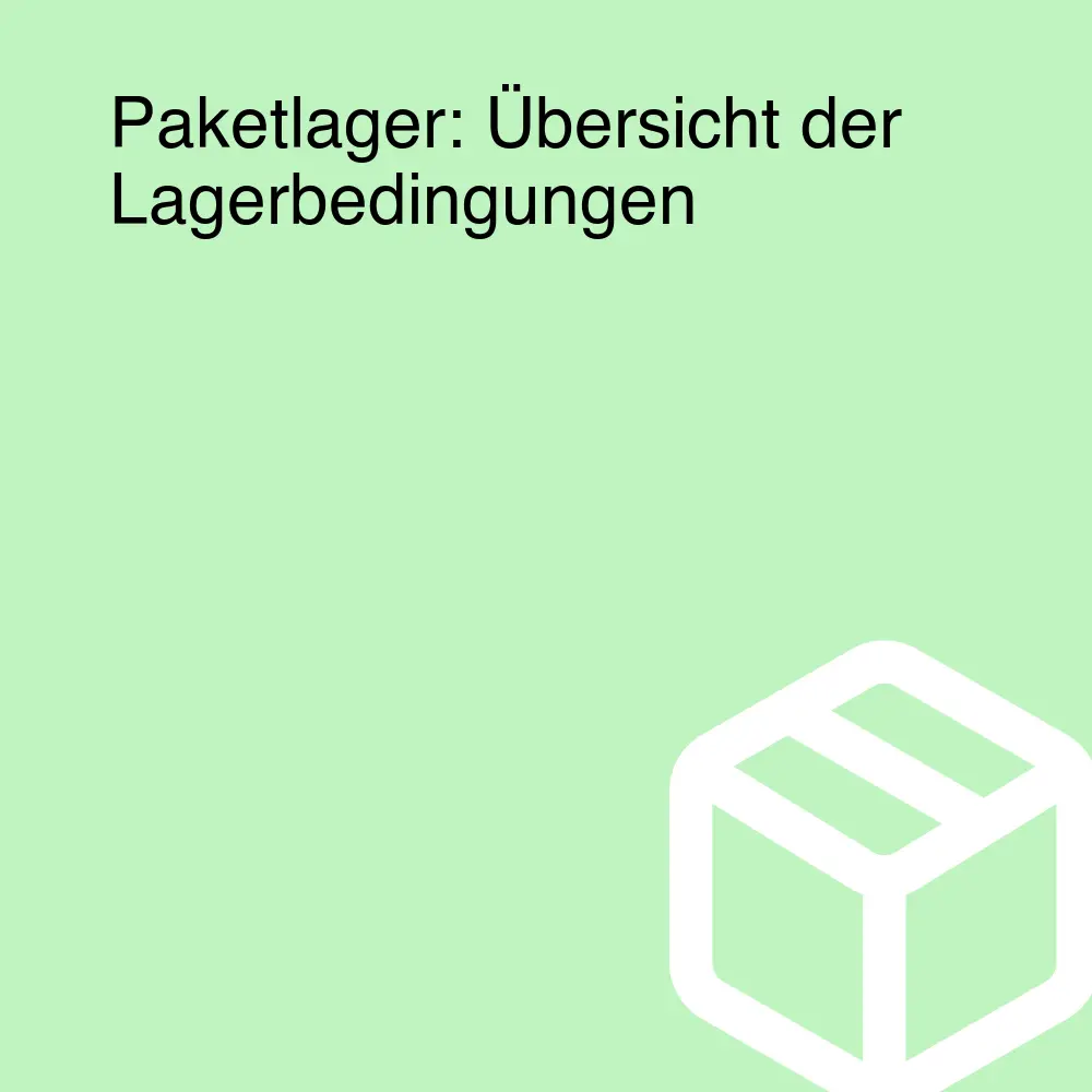 Paketlager: Übersicht der Lagerbedingungen