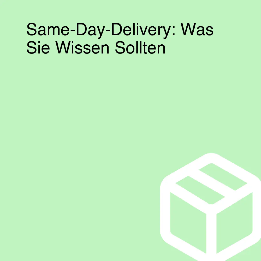 Same-Day-Delivery: Was Sie Wissen Sollten