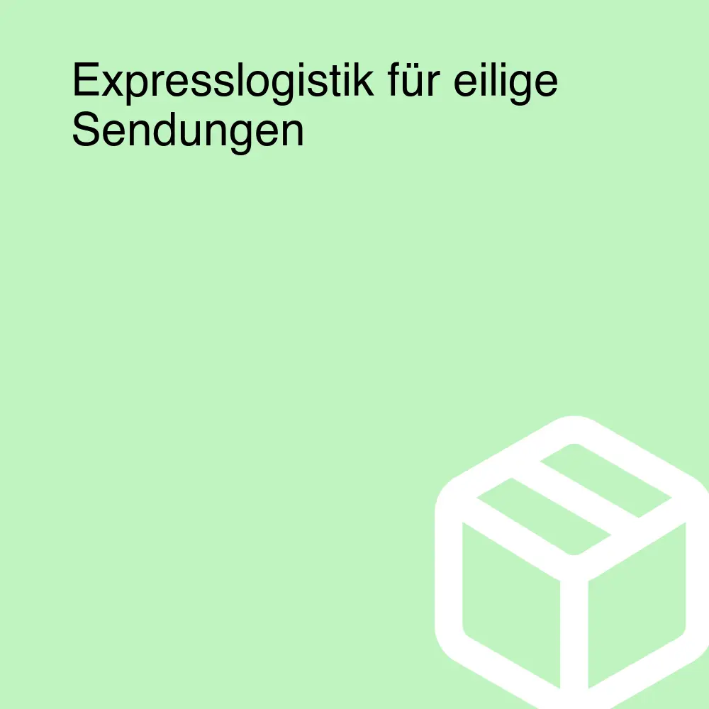 Expresslogistik für eilige Sendungen