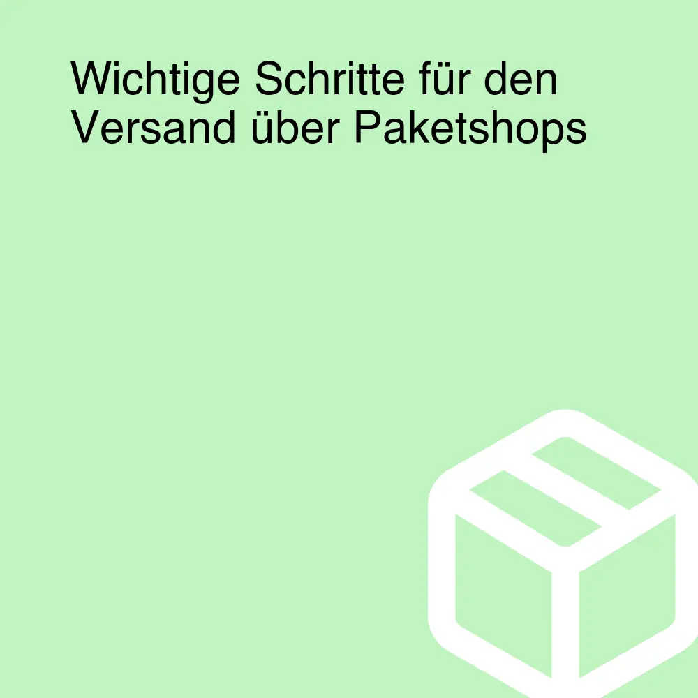 Wichtige Schritte für den Versand über Paketshops