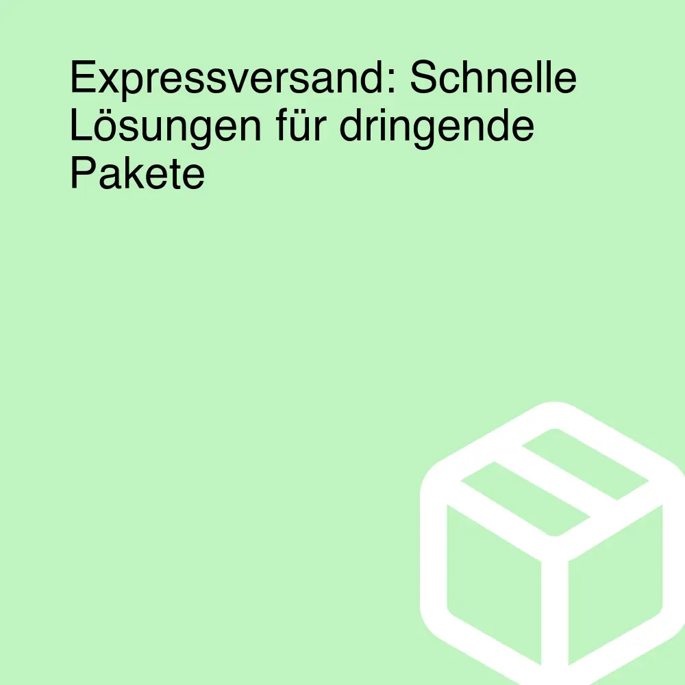 Expressversand: Schnelle Lösungen für dringende Pakete