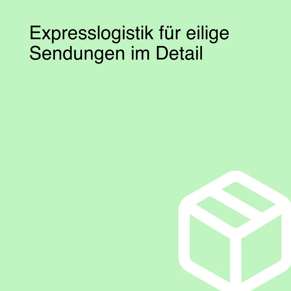 Expresslogistik für eilige Sendungen im Detail