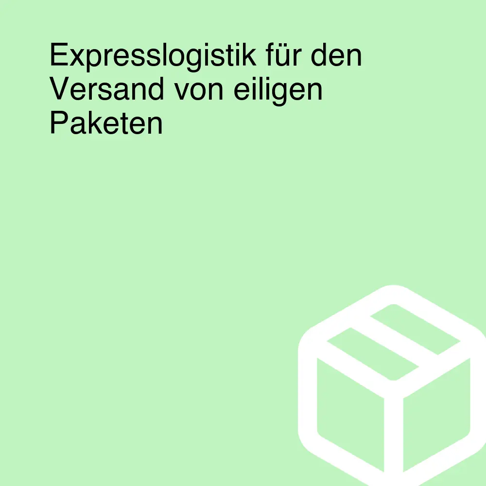 Expresslogistik für den Versand von eiligen Paketen