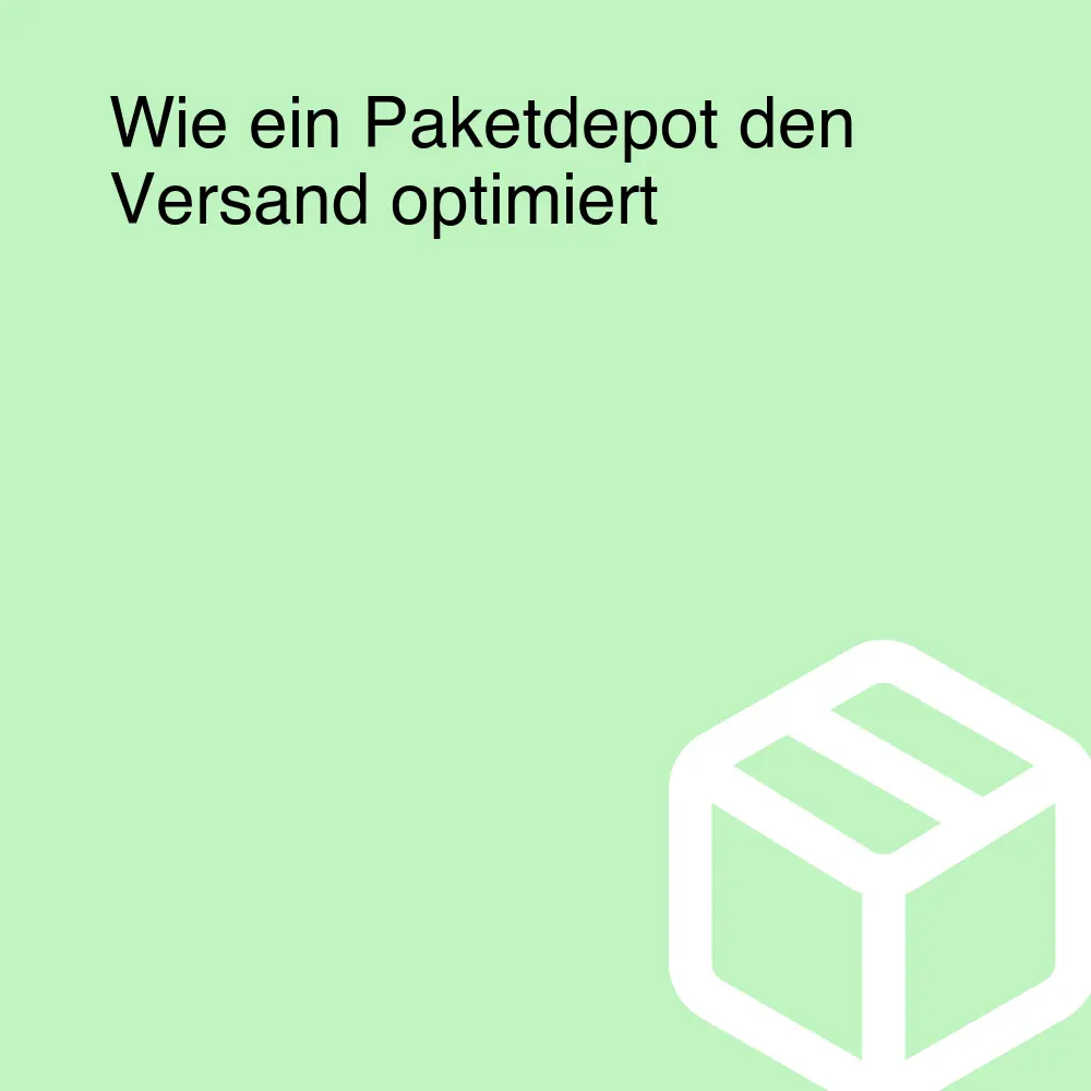 Wie ein Paketdepot den Versand optimiert