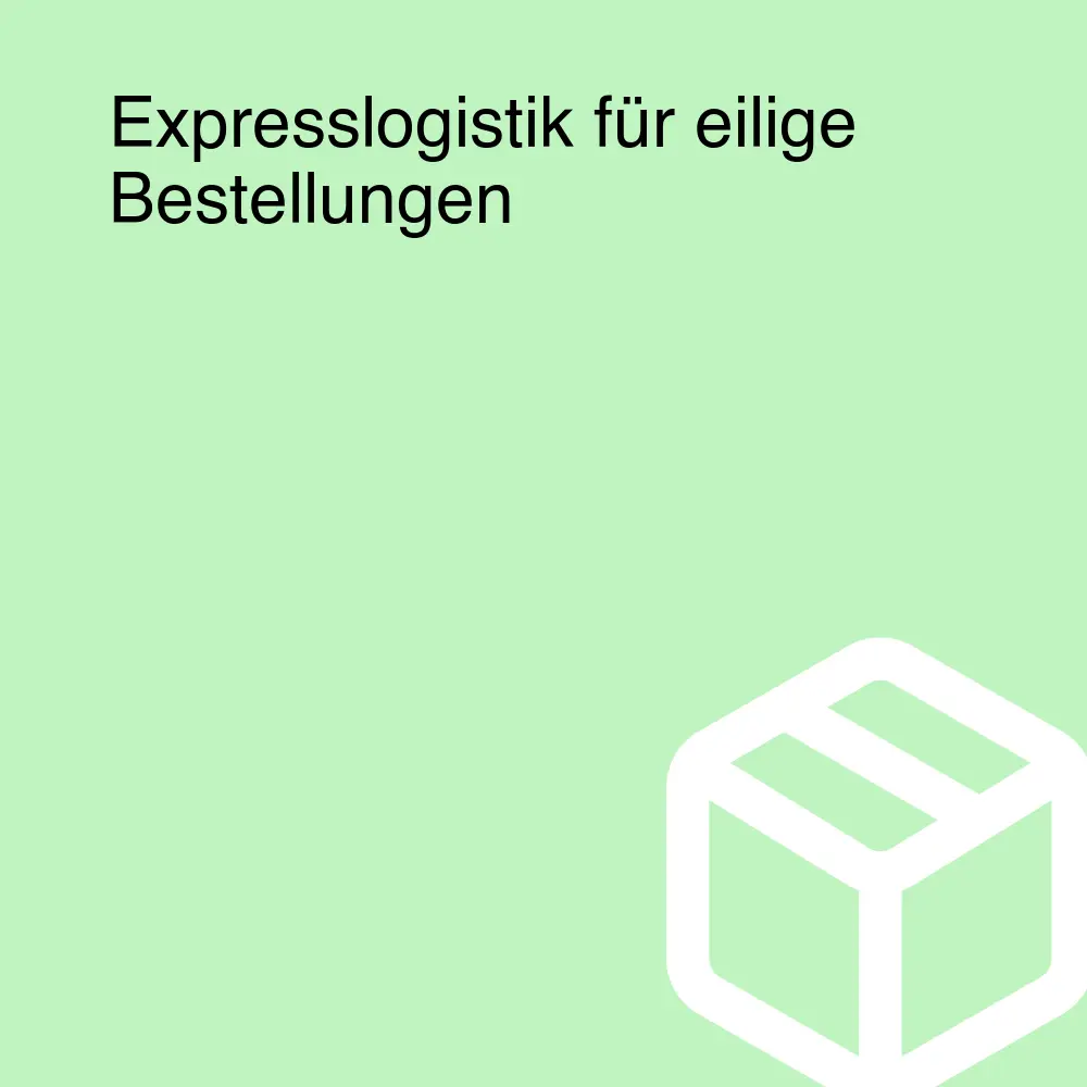 Expresslogistik für eilige Bestellungen