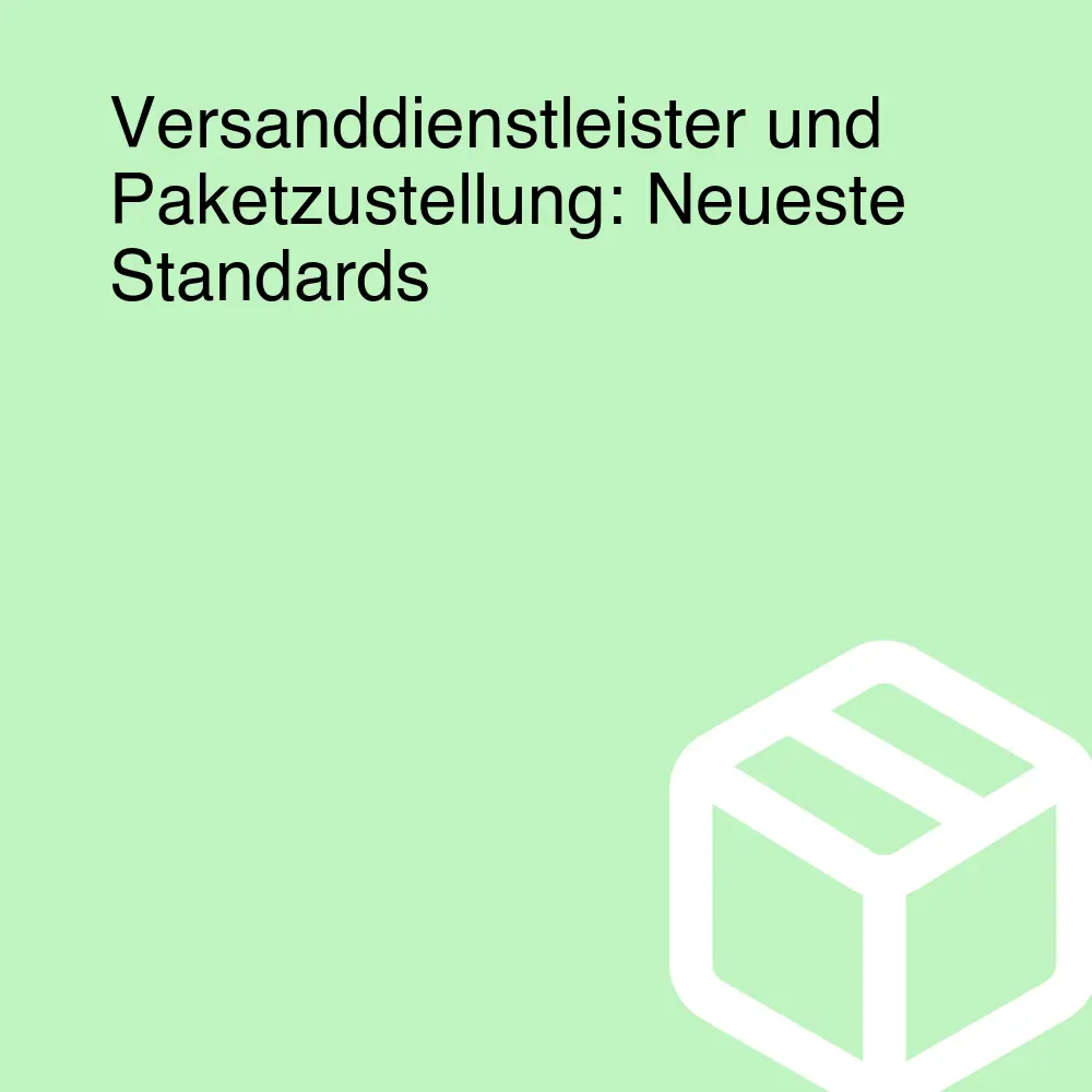 Versanddienstleister und Paketzustellung: Neueste Standards