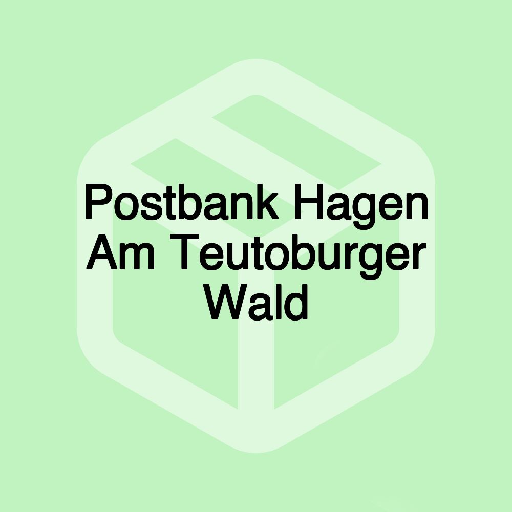 Postbank Hagen Am Teutoburger Wald