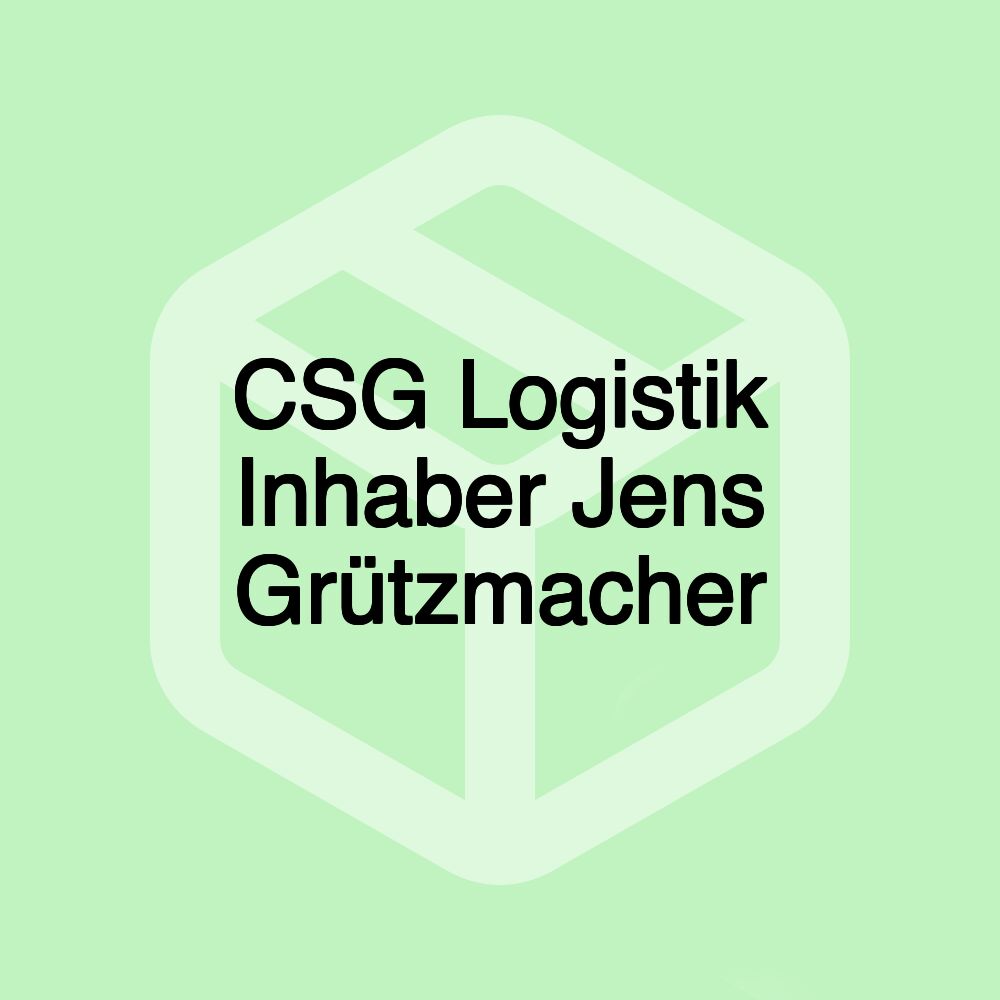 CSG Logistik Inhaber Jens Grützmacher